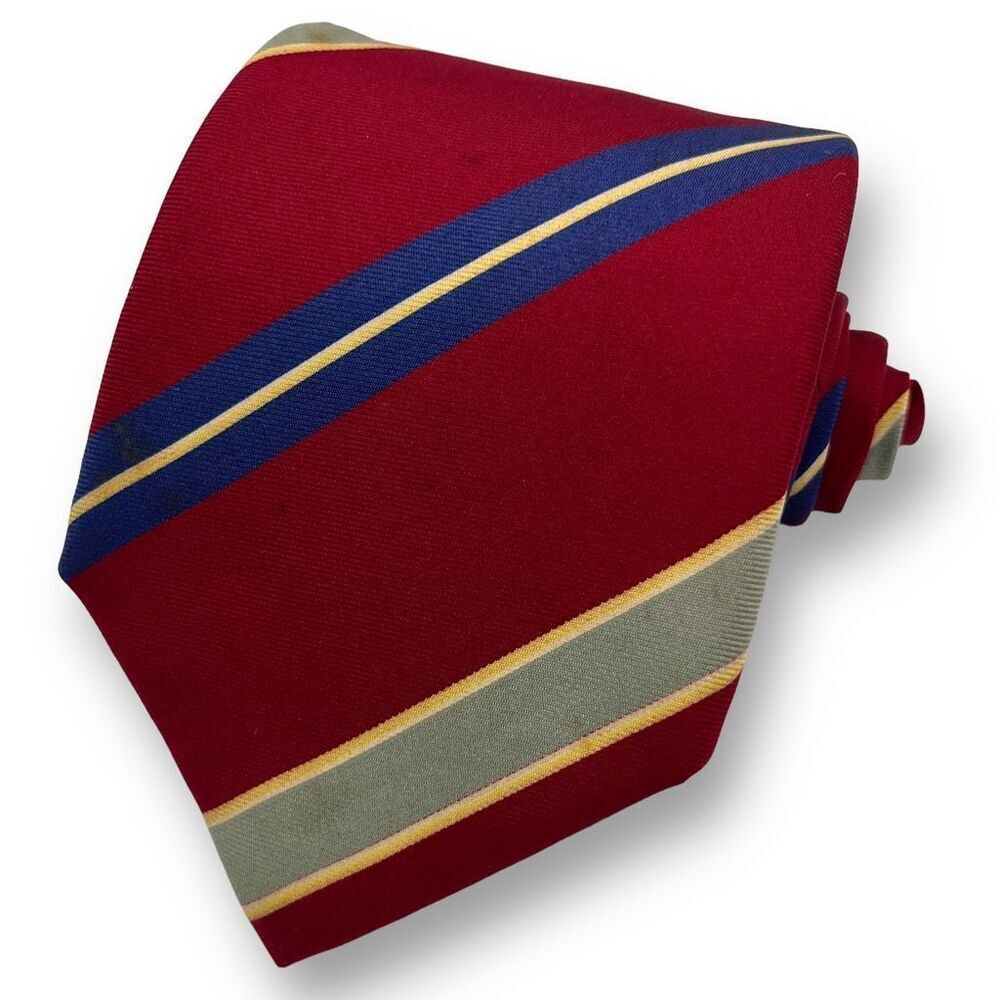 YVES SAINT LAURENT GUC Men’s Vintage Designer Multicolored Striped 100% Silk Tie